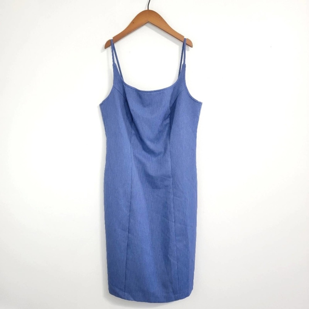 Blue Y2K Sleeveless Fitted Mini Dress